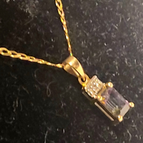 Mystic Topaz  with diamond accent 14kt Gold Pendant - Picture 4 of 13